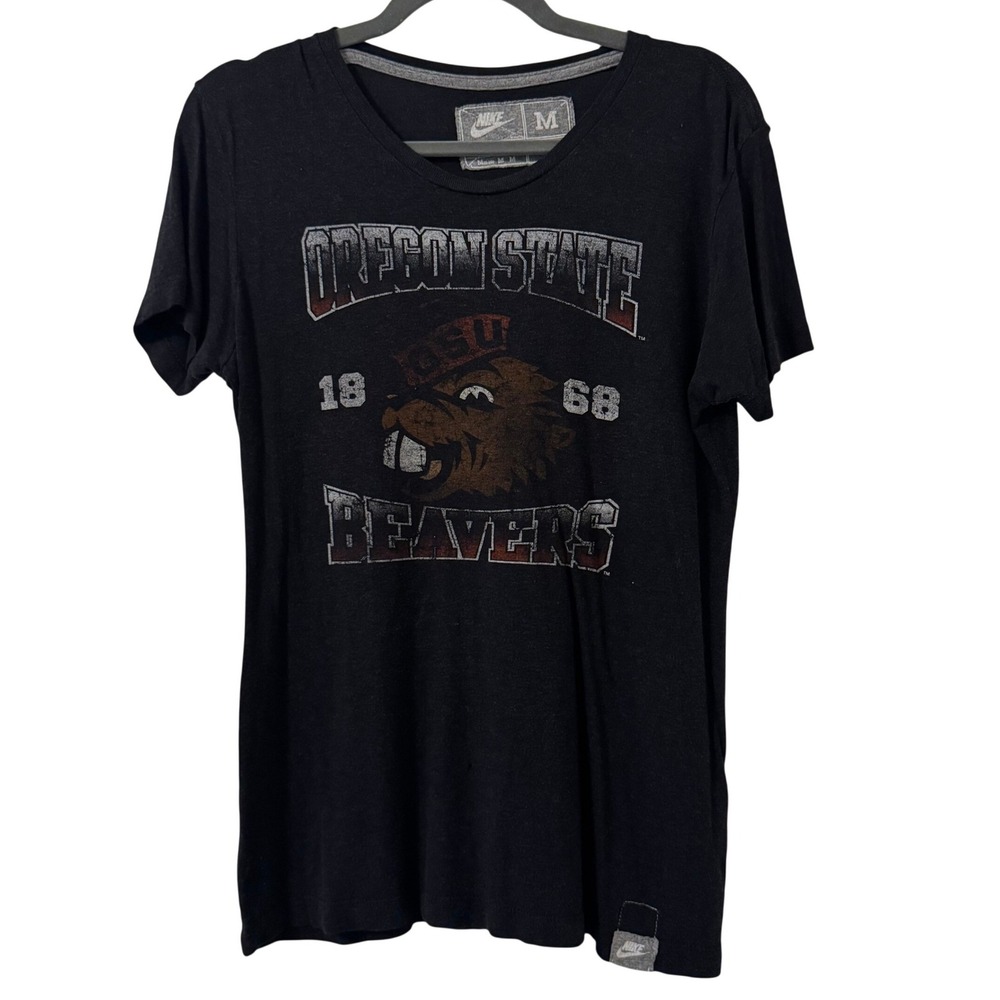 Nike Oregon State Beavers T Shirt Womens Medium Black College Graphic Tee